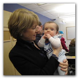 Martha Coakley with a very young Democrat!